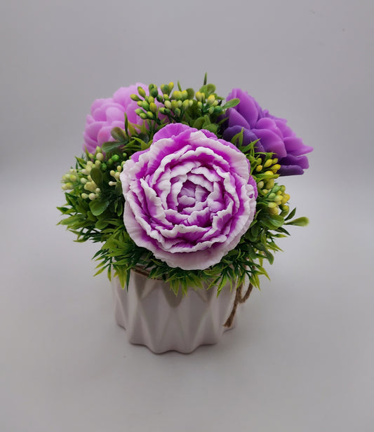 Charming Peony Soap Flowers Bouquet