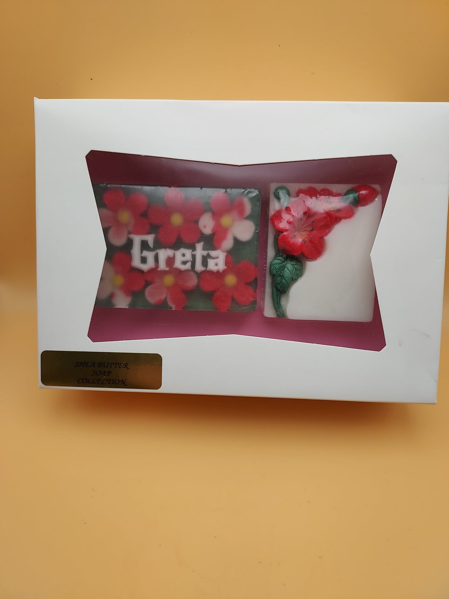 Custom Name Soap Gift Set with Hibiscus Flower Soap