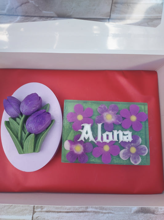 Personalized Floral Soap Gift Set - Tulip Edition