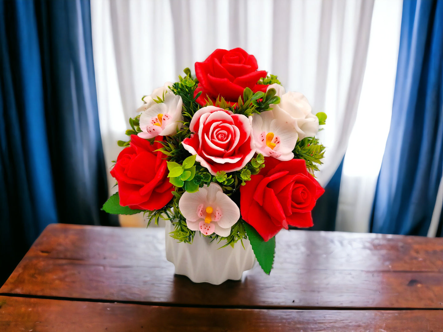 Red Roses and Orchid Soap Bouquet