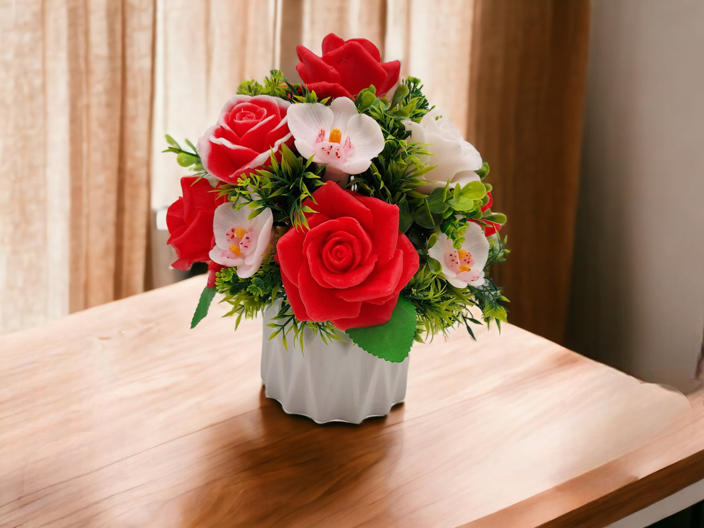 Red Roses and Orchid Soap Bouquet