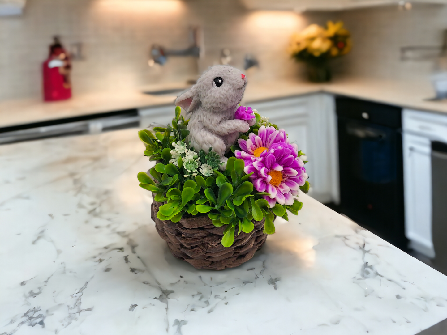 Handcrafted Bunny Soap in Wicker Basket