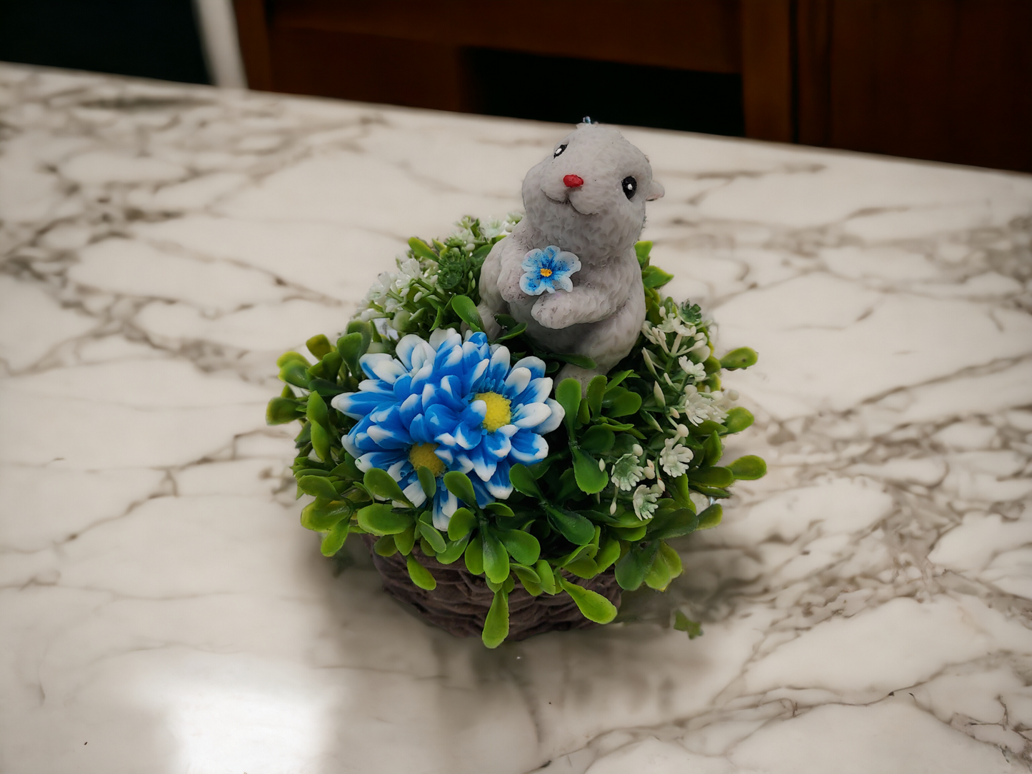 Handcrafted Bunny Soap in Wicker Basket