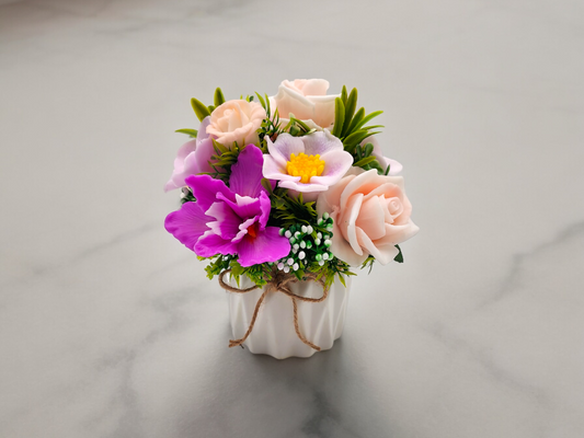 Iris and Roses Soap Flowers Bouquet