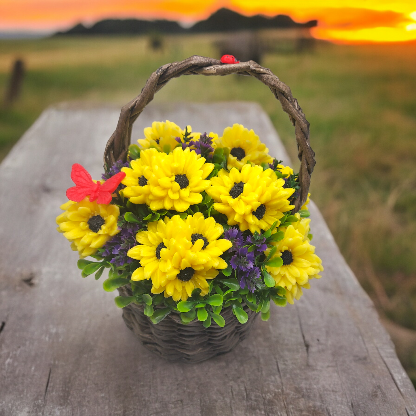 Sunlit Blossoms Shea Butter Soap Basket