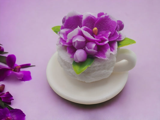 Orchid Blooms Teacup Soap