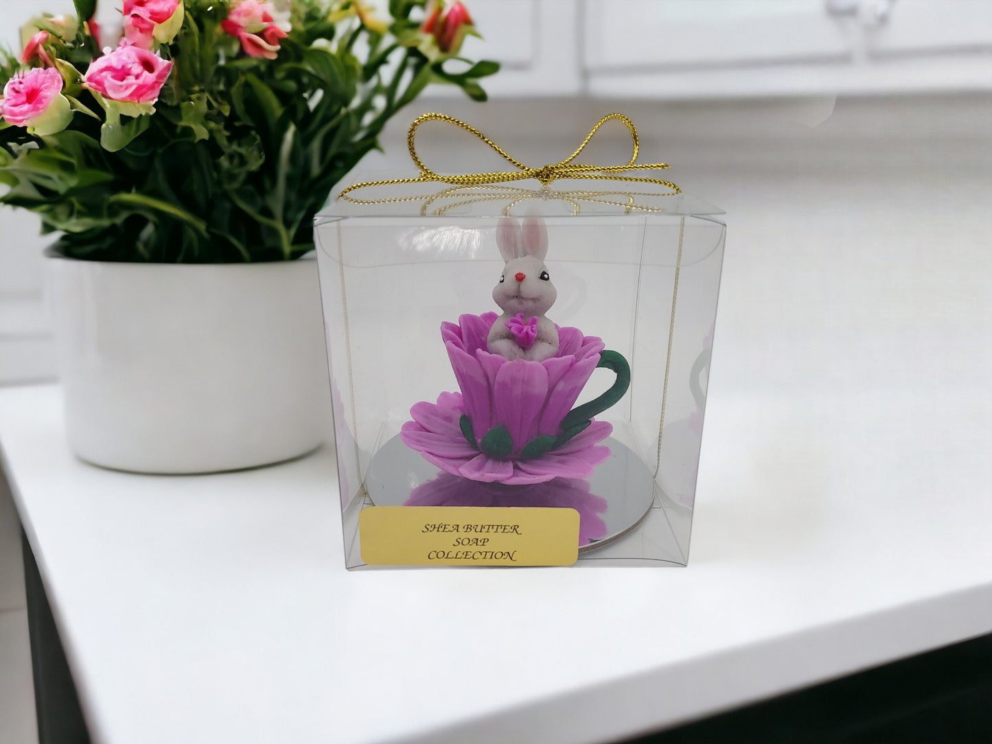 Soap Bunny in Flower Teacup