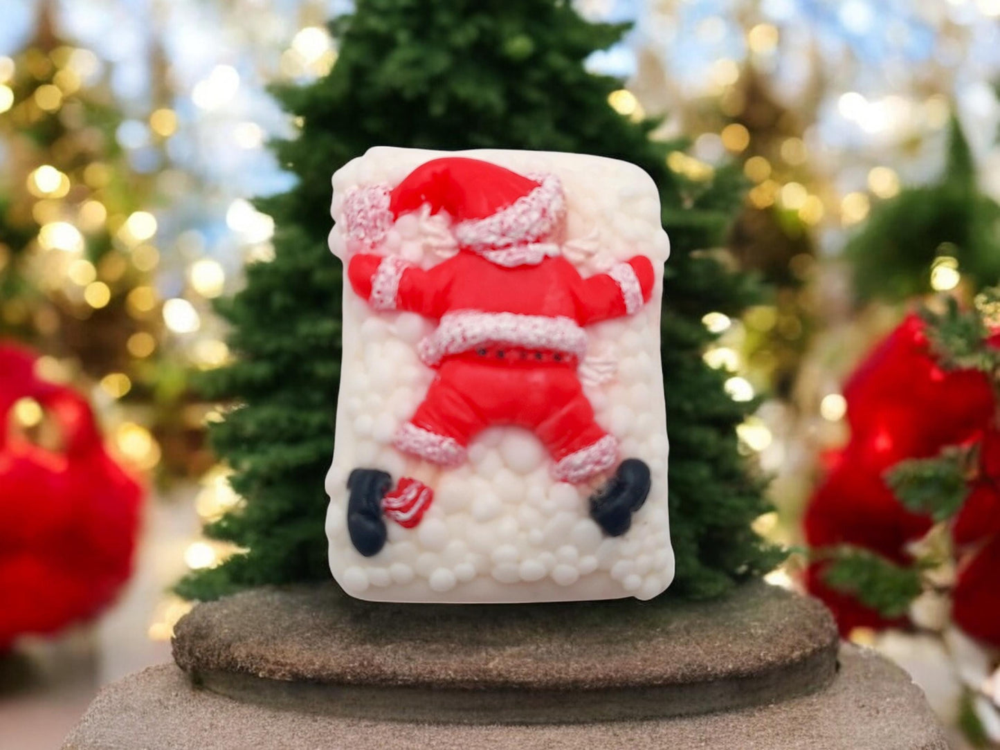 Funny Christmas Soaps– Santa Flat Out in Snow & Christmas Tree