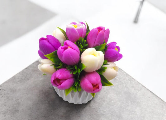 Tulip Flowers in Vase-Shea Butter Glycerin Soap