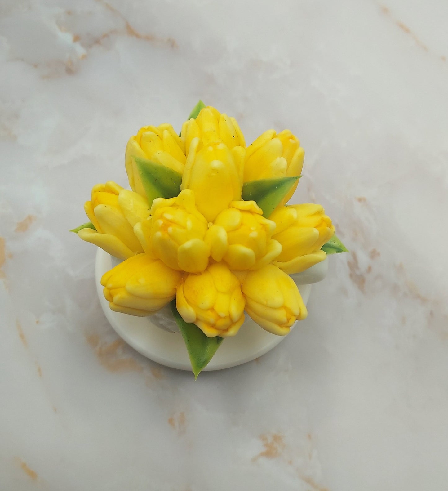 Soap Teacup with Tulip Flowers