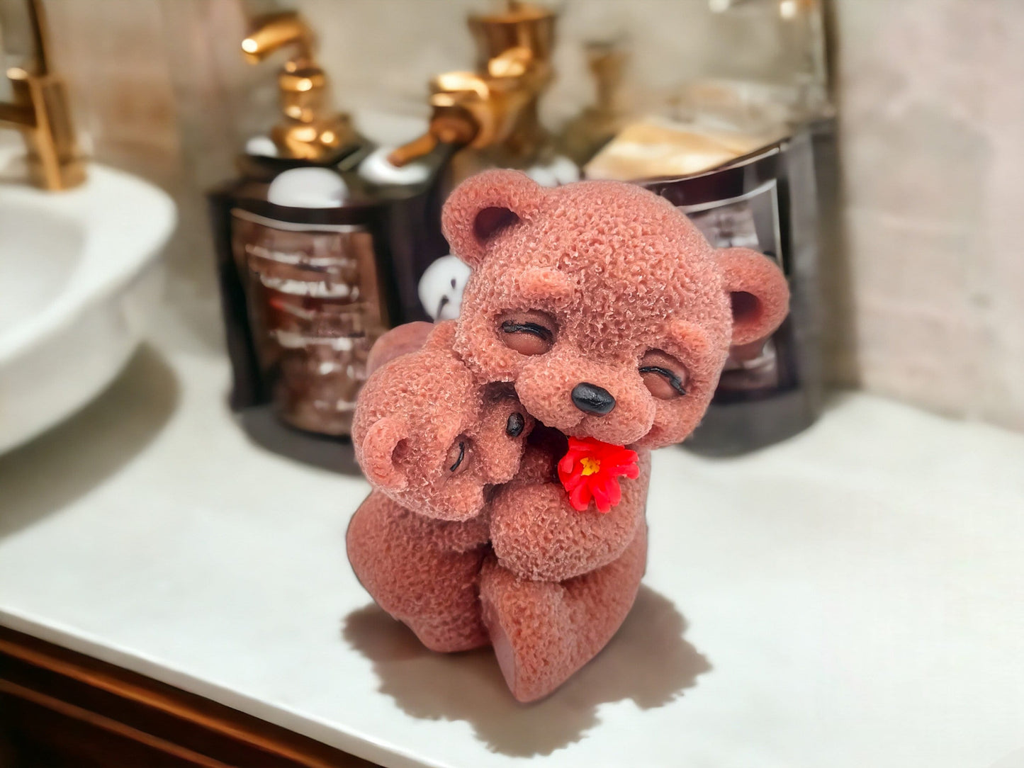 Bear Mom and Baby Soap Sculpture