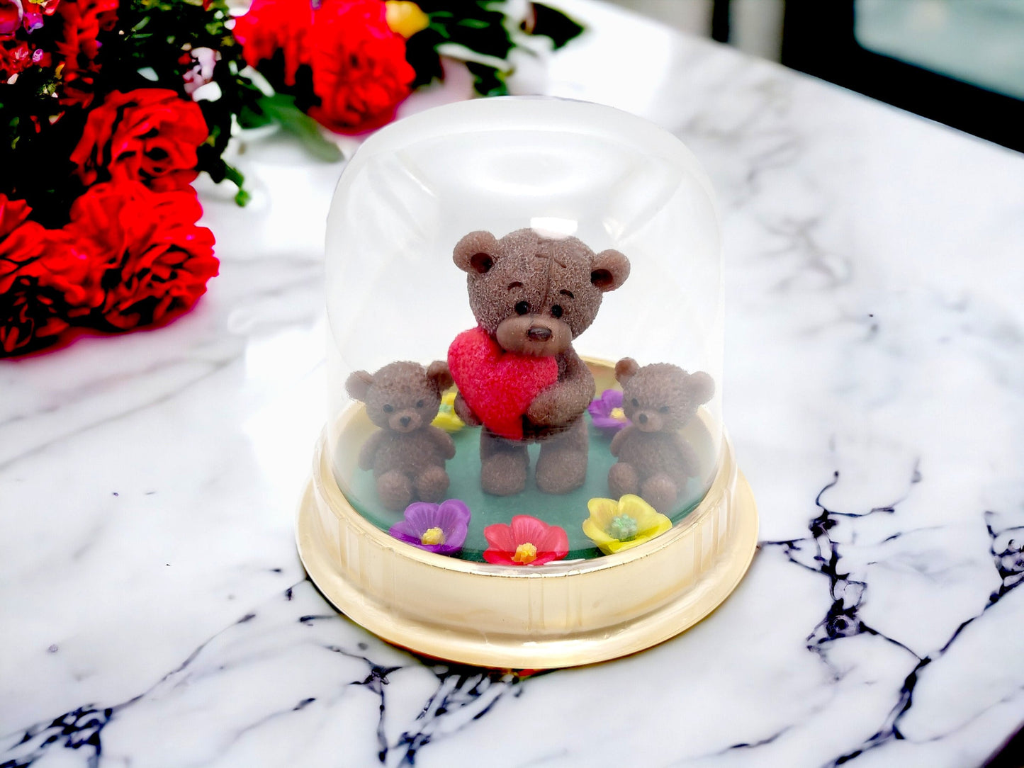 Soap Bear with Heart and Berry Bucket